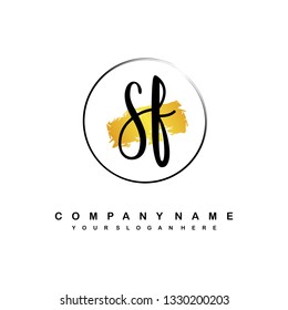 SF initial signature logo. handwriting logo template vector,