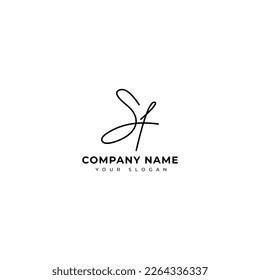 Sf Diseño vectorial de logotipo de firma inicial