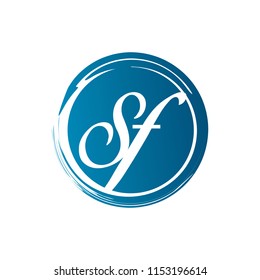 SF initial splash logo template vector