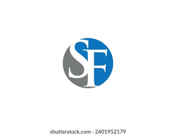 sf letter creative modern logo design vector icon template