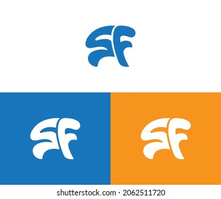 SF Letter Initial Logo Design Template Vector