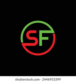 ILUSTRACIÓN VECTORIAL de Plantilla de diseño de logotipo inicial de letra SF