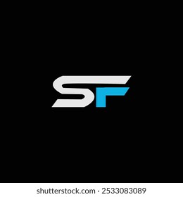 ILUSTRACIÓN VECTORIAL de Plantilla de diseño de logotipo inicial de letra SF