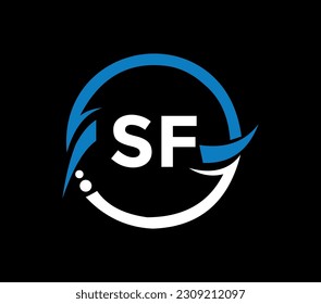 SF letter logo design with a circle shape. SF circle and cube shape logo design. SF monogram, business, real estate logo. SF Logo design with unique and simple design.