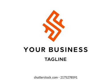 SF letter logo design, icon, symbol, initial, monogram. Geometric based that shape a futuristics looks. Very suitable for technology business, startup or financial planner visual identity.