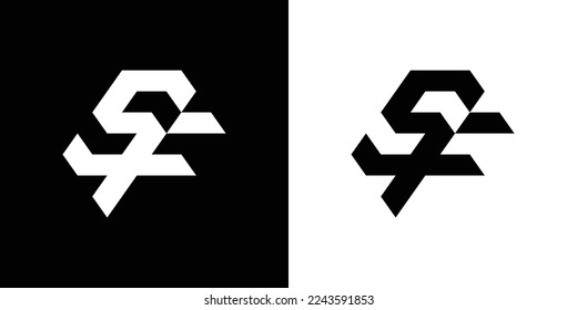 SF-Logo-Design, SF-Monogramm-Initialen Buchstaben Logo-Konzept, kreatives Symbol, Vektorgrafik