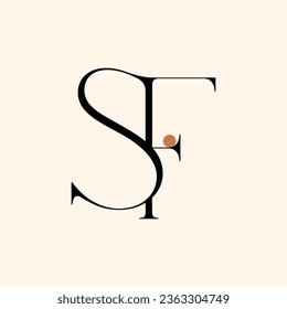 SF letter logo design on luxury background