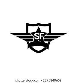 SF Letter Logo Design Template Vector.SF Logo. Unique and Modern alphabet SF, S letters Icon logo Concept Vector Template