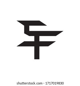 SF letter logo design vector