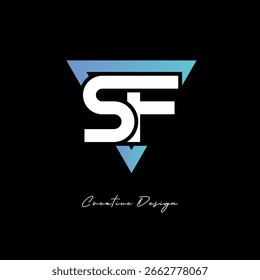 SF-Buchstabe-Logo im Dreieck - Modernes Farbverlauf-Monogramm für Branding und Identitätsdesign