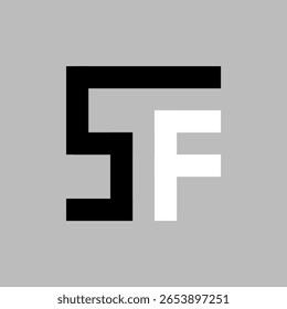 LETRA SF QUADRADA VETORIAL