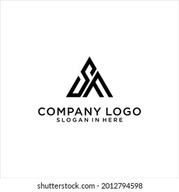 sf logo design with abstract and geometric vector