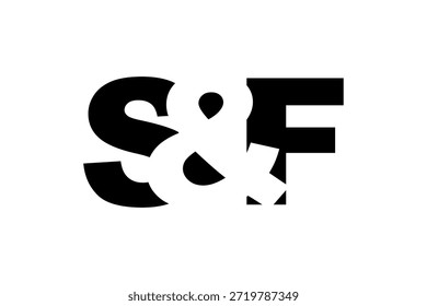 Diseño del logotipo de SF en estilo audaz. Símbolo de identidad blanco y negro. Emblema de tipografía moderna. Icono de marca Corporativa. Mínima Plantilla de negocio.