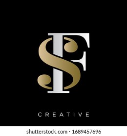 sf logo design vector icon symbol luxury