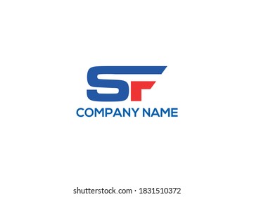sf Logo-Design, Vektorvorlage mit weißem Hintergrund