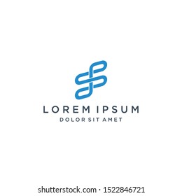 SF Logo or FS Logo Monogram Icon Vector Symbol Template