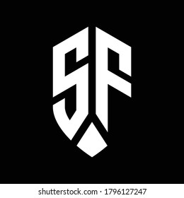 sf Logo-Monogramm mit Design-Design-Vorlage für Embleme-Schilde