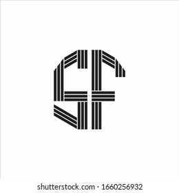 SF Logo monogram outline style linked isolated on white background
