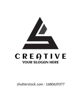SF logo symbol triangle creative design template