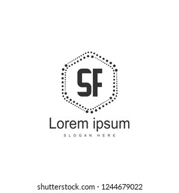 SF Logo template design. Initial letter logo design