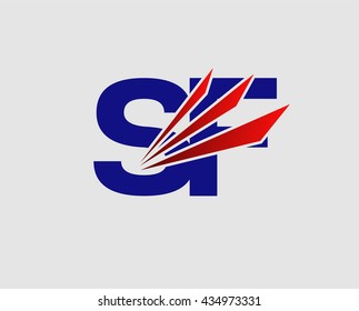 SF Logo. Vector Graphic Branding Letter Element
