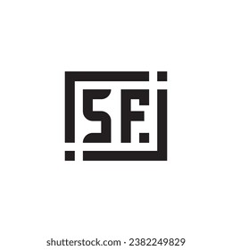 SF minimalist geometric symbol logo in high quality professional design that will print well across any print media