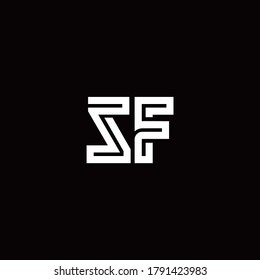 SF-Monogramm-Logo mit abstrakter Liniendesign-Vorlage