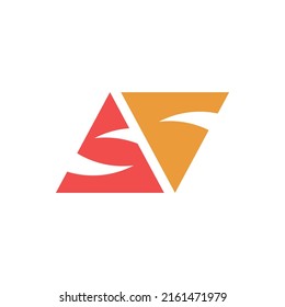SF monogram vector logo. Triangle-based logo in red and orange. Suitable for brand, company, organization, event, and business.