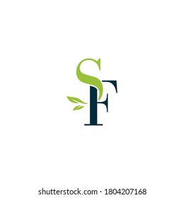 SF nature letter logo design vector template