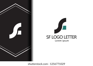sf s f circle lowercase design of alphabet letter combination with infinity suitable as a logo for a company or business - Vector