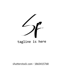 SF S F handwritten Initials. creative elegant fashion design logo template vector