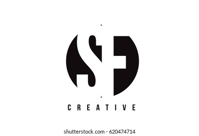 SF S F White Letter Logo Design with Circle Background Vector Illustration Template.