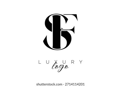 SF Serif Letter Monogram Typography Logo for Elegant Premium Branding Identity