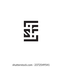 logotipo retro de concepto cuadrado de SF en diseño profesional de alta calidad que se imprimirá en cualquier medio impreso