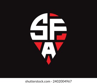 SFA letter location shape logo design