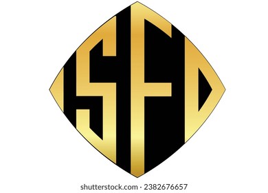 SFD, SF, FD, Logos. Abstraktes Logo für Anfangsbuchstaben eines Monogrammes