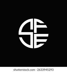 Logotipo SFE Ícone SFE monograma SFE Letra SFE minimalista Círculo plano Design de logotipo abstrato moderno exclusivo.
