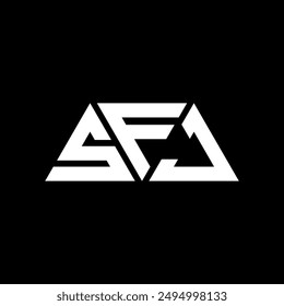 Diseño de logotipo de letra triangular SFJ con forma de triángulo. Monograma de diseño de logotipo de triángulo SFJ. Plantilla de logotipo de Vector triangular SFJ con color rojo. Logo triangular SFJ Diseño simple, elegante y lujoso.