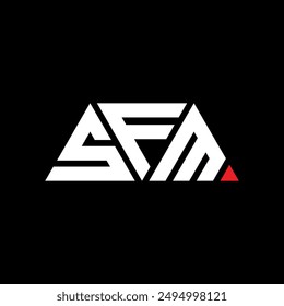 Diseño de logotipo de letra de triángulo SFM con forma de triángulo. Monograma de diseño de logotipo de triángulo SFM. Plantilla de logotipo de Vector de triángulo SFM con color rojo. Logo triangular SFM Diseño simple, elegante y lujoso.