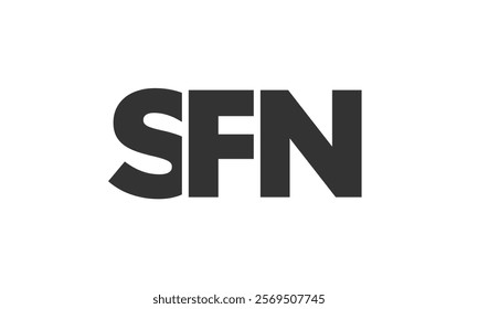SFN logo design template with strong and modern bold text. Initial based vector logotype featuring simple and minimal typography. Trendy company identity ideal for businesses brand presence.