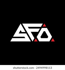 SFO-Dreieck-Buchstaben-Logo-Design mit Dreieck-Form. SFO Triangle Logo Design Monogramm. SFO-Dreieck-Vektorgrafik-Logo-Vorlage mit Rot. SFO dreieckiges Logo Einfaches, elegantes und luxuriöses Design.