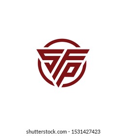 sfp initial triangle logo vector templet