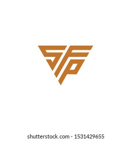 sfp initial triangle logo vector templet