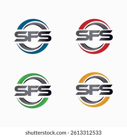 SFS circle letters vector logo icon isolated on white background, initial SFS circle logo