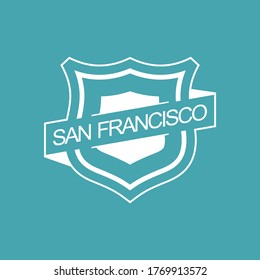 SF,San Francisco California.vintage shield and typography design in vector illustration.clothing,apparel and other uses.Eps10