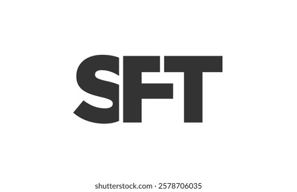 SFT logo design template with strong and modern bold text. Initial based vector logotype featuring simple and minimal typography. Trendy company identity ideal for businesses brand presence.