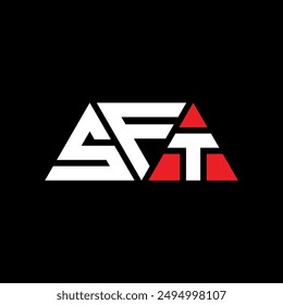 SFT triangle letter logo design with triangle shape. SFT triangle logo design monogram. SFT triangle vector logo template with red color. SFT triangular logo Simple, Elegant, and Luxurious design.