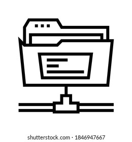 sftp folder line icon vector. sftp folder sign. isolated contour symbol black illustration