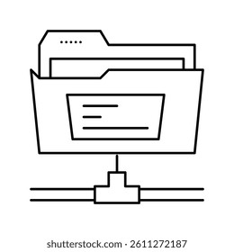 sftp folder line icon vector. sftp folder sign. isolated contour symbol black illustration