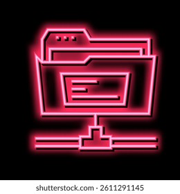 sftp folder neon light sign vector. sftp folder sign. isolated symbol illustration